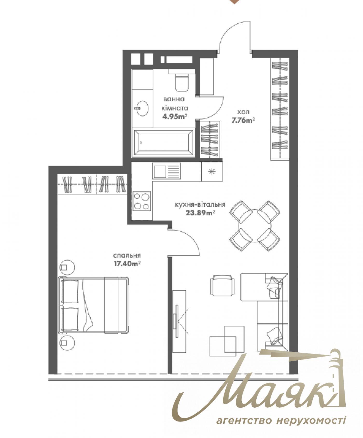 Продажа 1-комнатной квартиры, 55 м2, ЖК The ONE ул. Мечникова