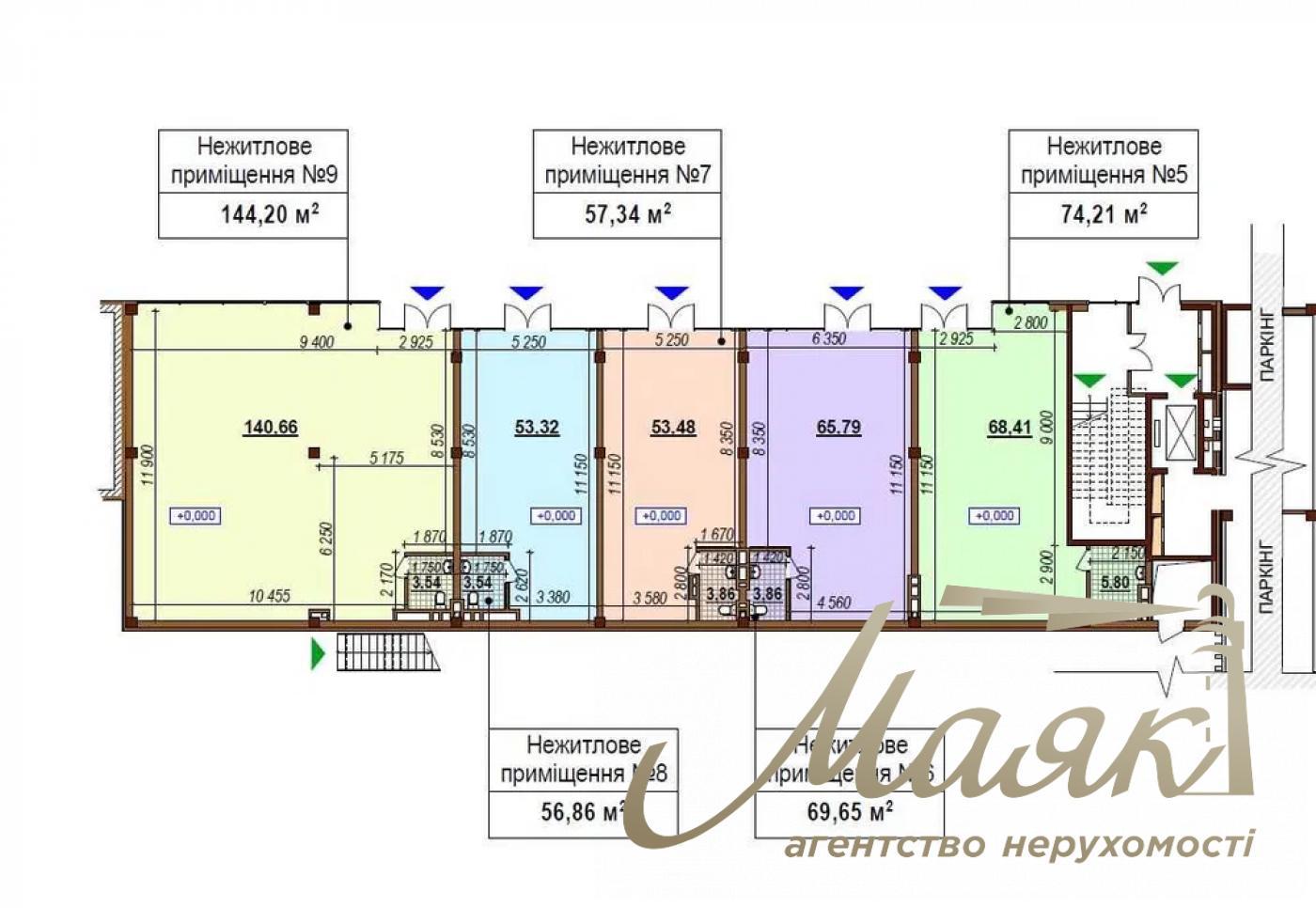 Rent of facade 57 sq.m in residential complex Varshavsky 3