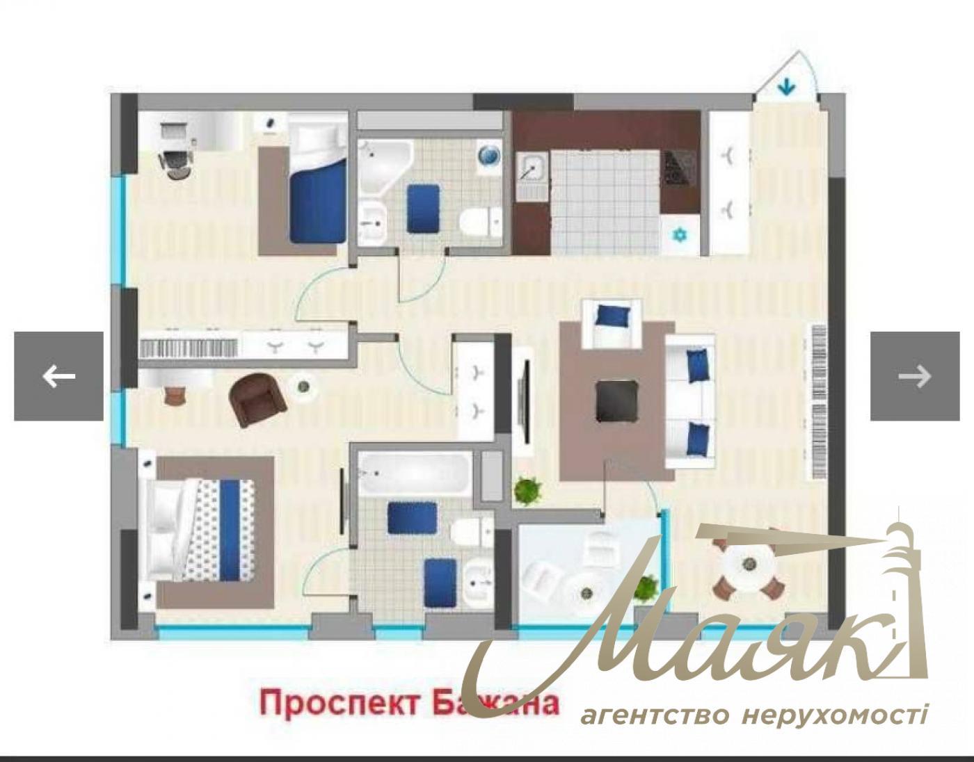 Продаж 3к квартири, 75м2, ЖК Славутич