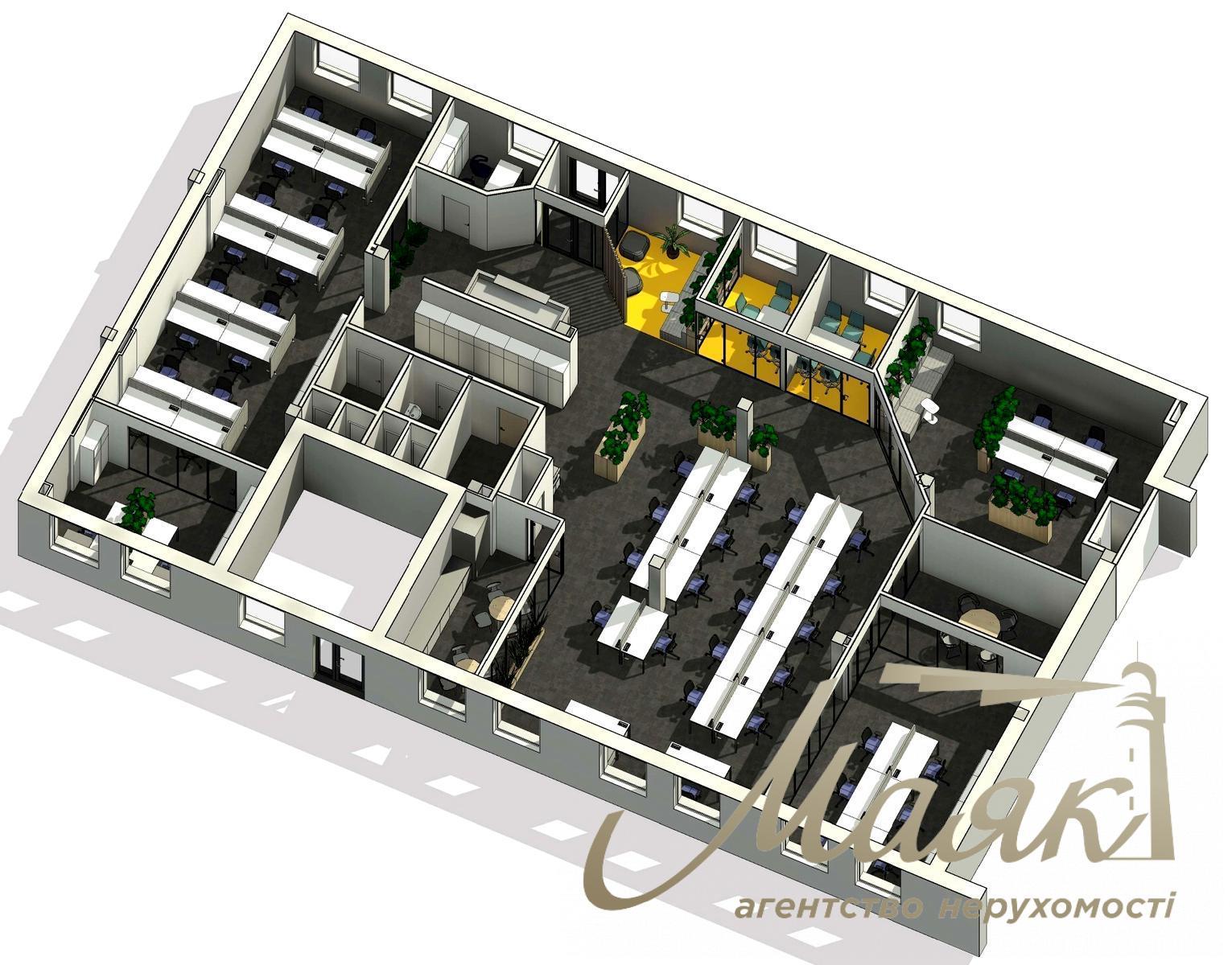 Office for rent in BC Europassage 372 sq.m. on Semy Prakhovych str. (Gaidara), 58/10