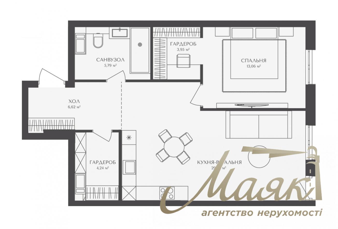 For sale 1-bedroom apartment 63 m2 in the new LCD BELLEVIE, str. Berezhanskaya, Obolon, Kiev