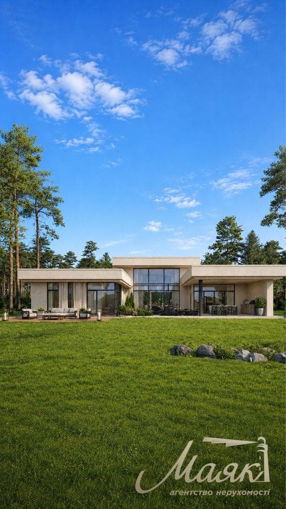 Luxury single-story house for sale: 340 m², 15 sotok, "Khutor Yasny" residential complex, VillaLumi, Lesniki village, Obukhov district, Kyiv Oblast