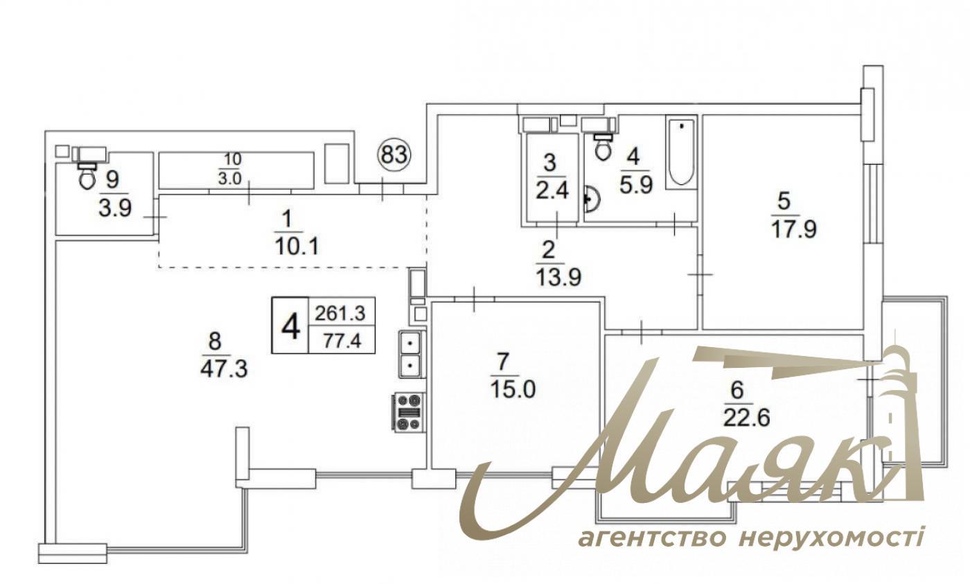 Sale of apartment/penthouse with view in residential complex Novopecherskie Lipki, Andreya Verkhoglyada street, Pechersky district, Kyiv