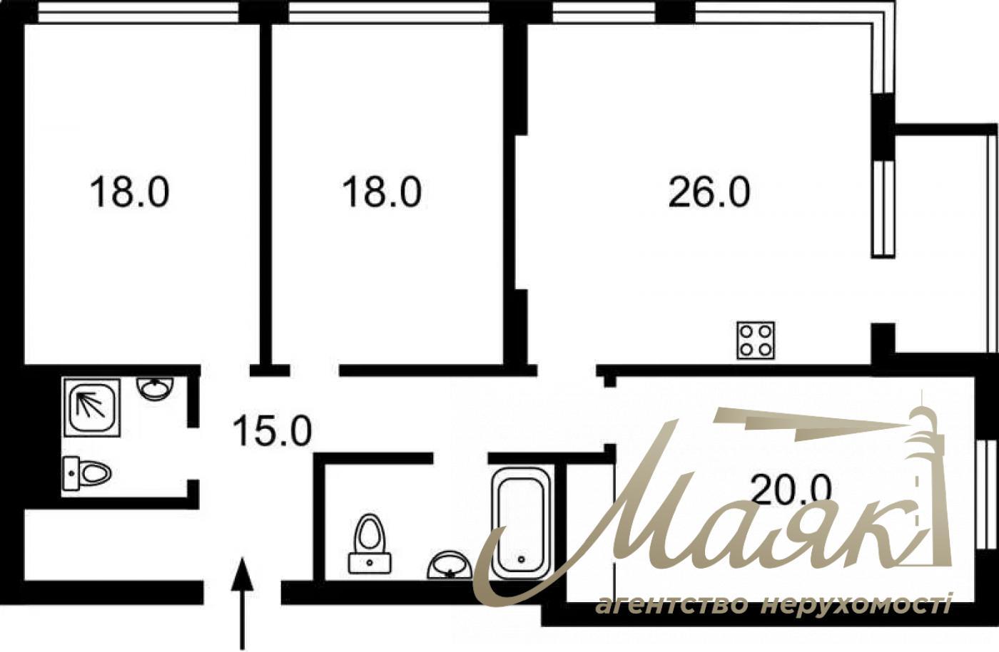 For sale 3-bedroom apartment 107m2, LCD "Tetris Hall" Pecherskyi