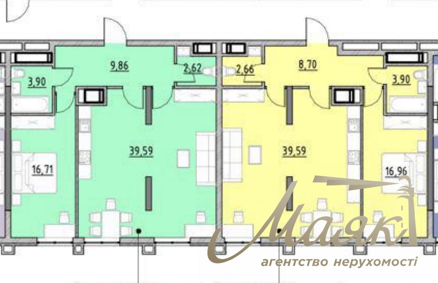 Продажа стильной 2к квартиры 72 м² в ЖК Nordica на Печерске