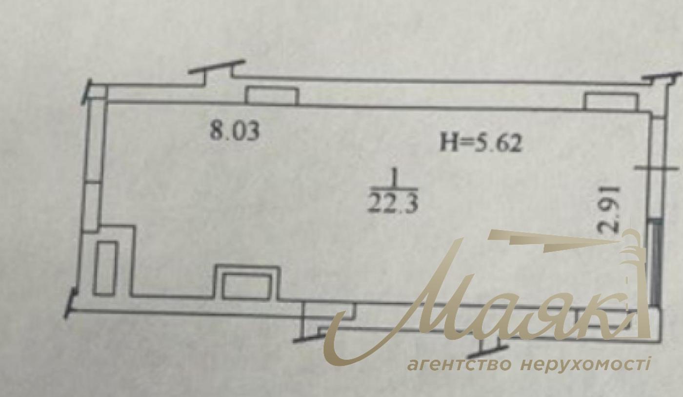 Rent of facade space 22.3 m2, residential complex UNIT HOME.