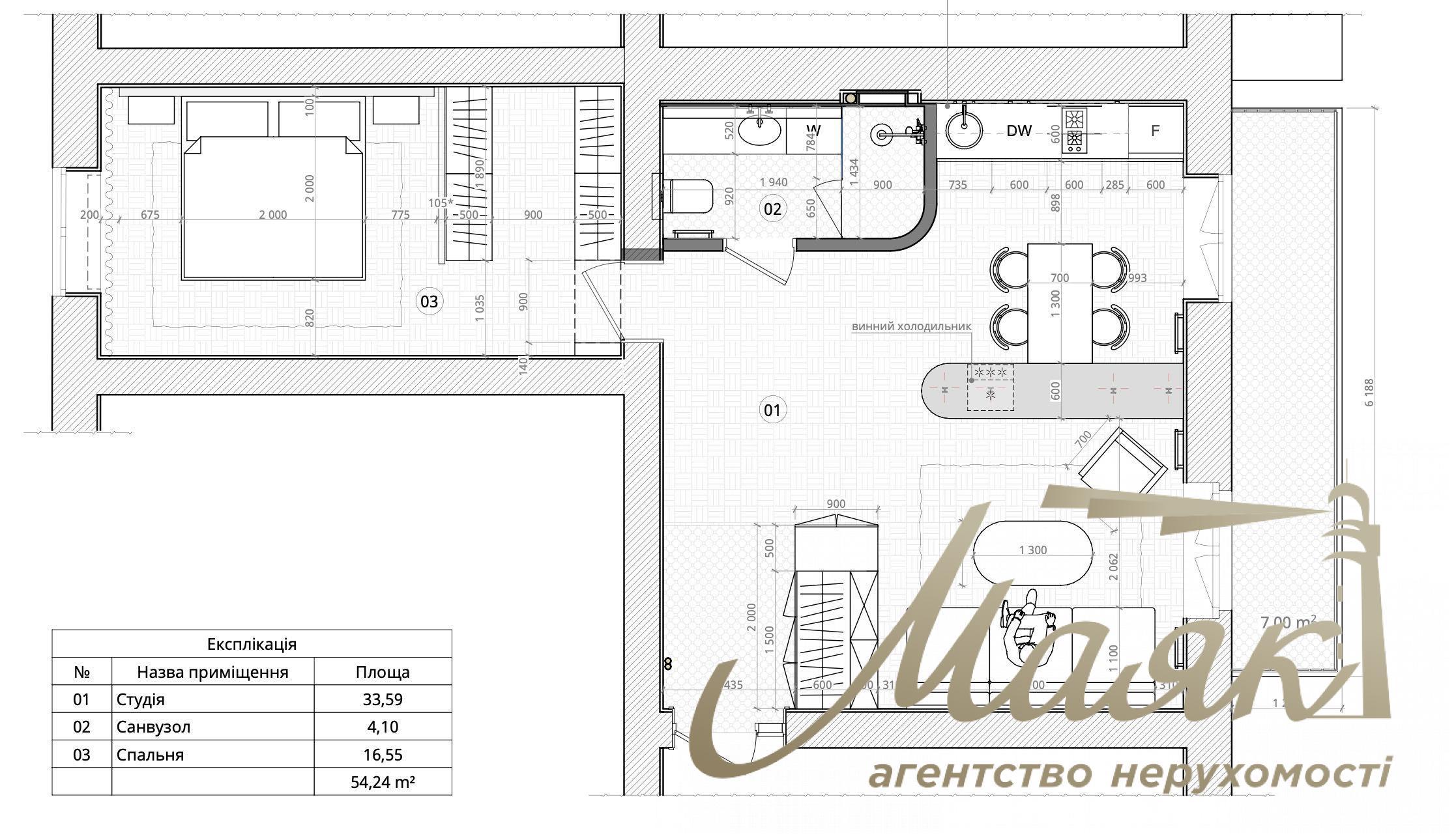 For sale 2-bedroom apartment, 57 m², Darvina str. 1, Lipki district, Pechersk, Kiev
