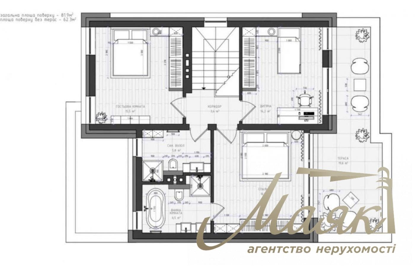 Rent a 150-square-meter two-story house in the “GoldFish” residential complex, Lebedevka, Vyshgorod District