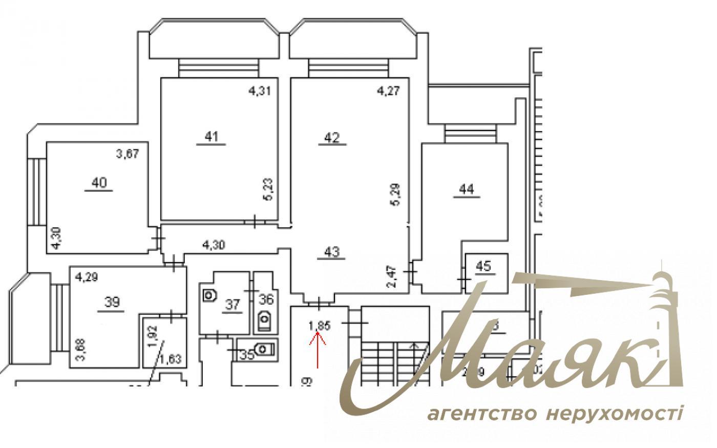 Аренда офисного помещения в БЦ 155м2, Центр