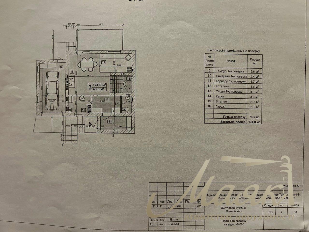 For sale house 174m2 in the closed KG New Concha Zaspa. village Khodosovka.