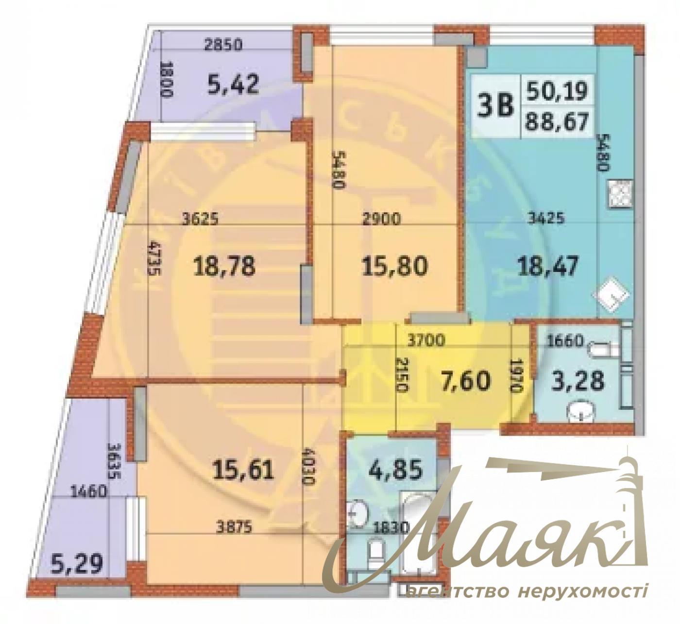 Продаж 3-кімнатної квартири 89м2 в ЖК "Італійський квартал", Оболонський район