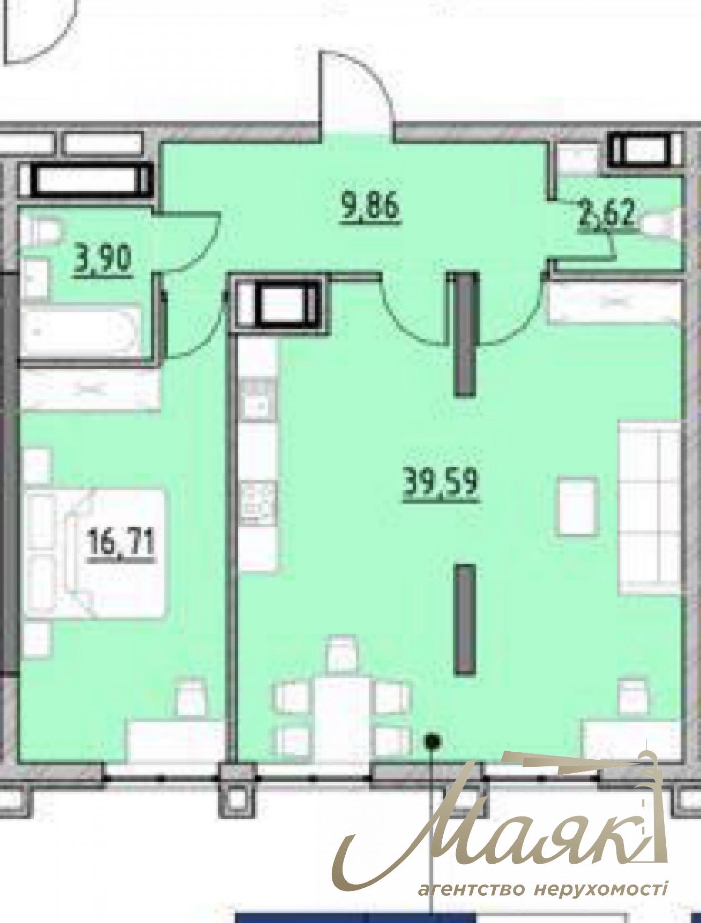 Продажа стильной 2к квартиры 72 м² в ЖК Nordica на Печерске
