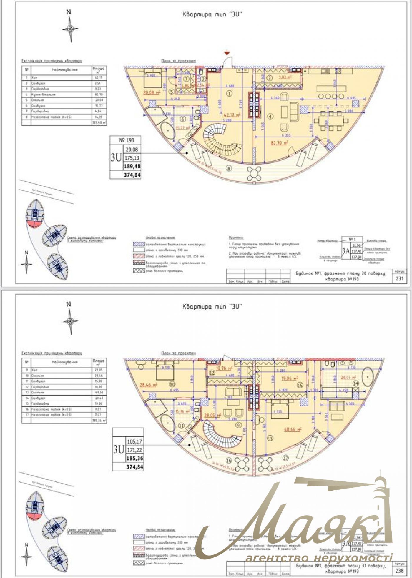 Продаж пентхауса 383м2 у ЖК Taryan Towers