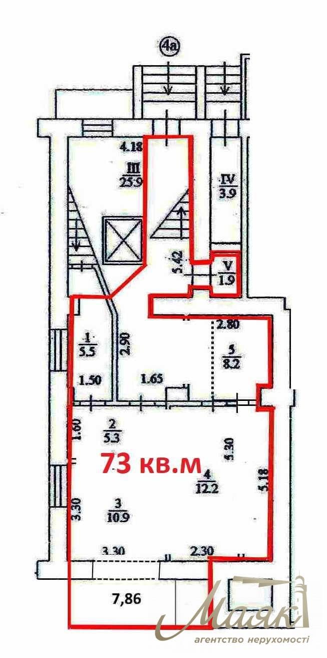 Оренда фасадного торгового приміщення (73м2) по вул. Хрещатик 7/11, Центр