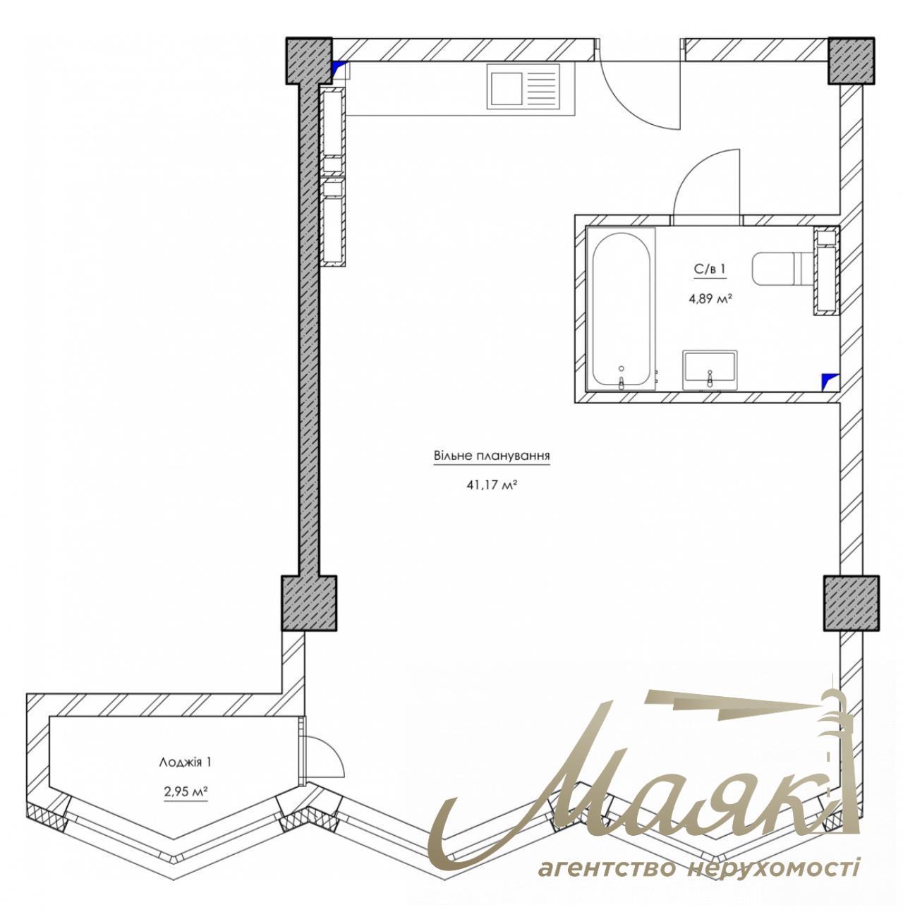 Apartment for sale in KYIVPROEKT City Space residential complex with free layout