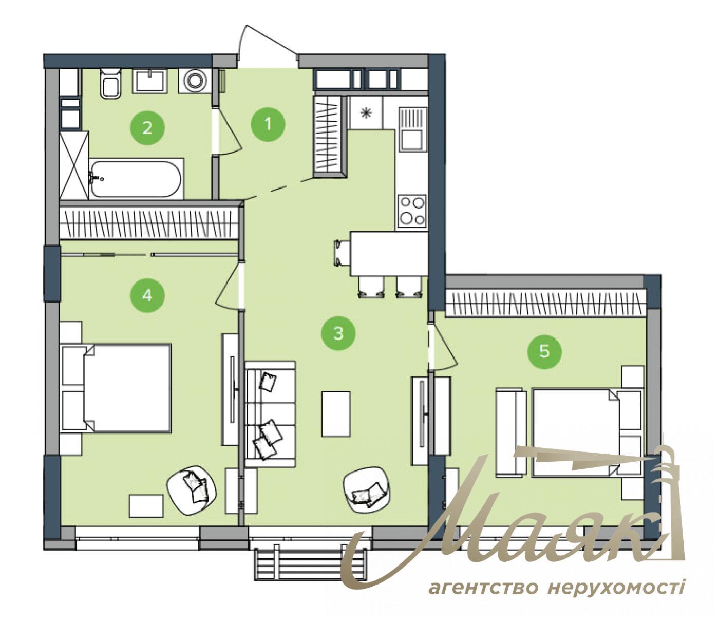 For sale 3-bedroom apartment in LCD Metropolis, Goloseevsky district, Teremki