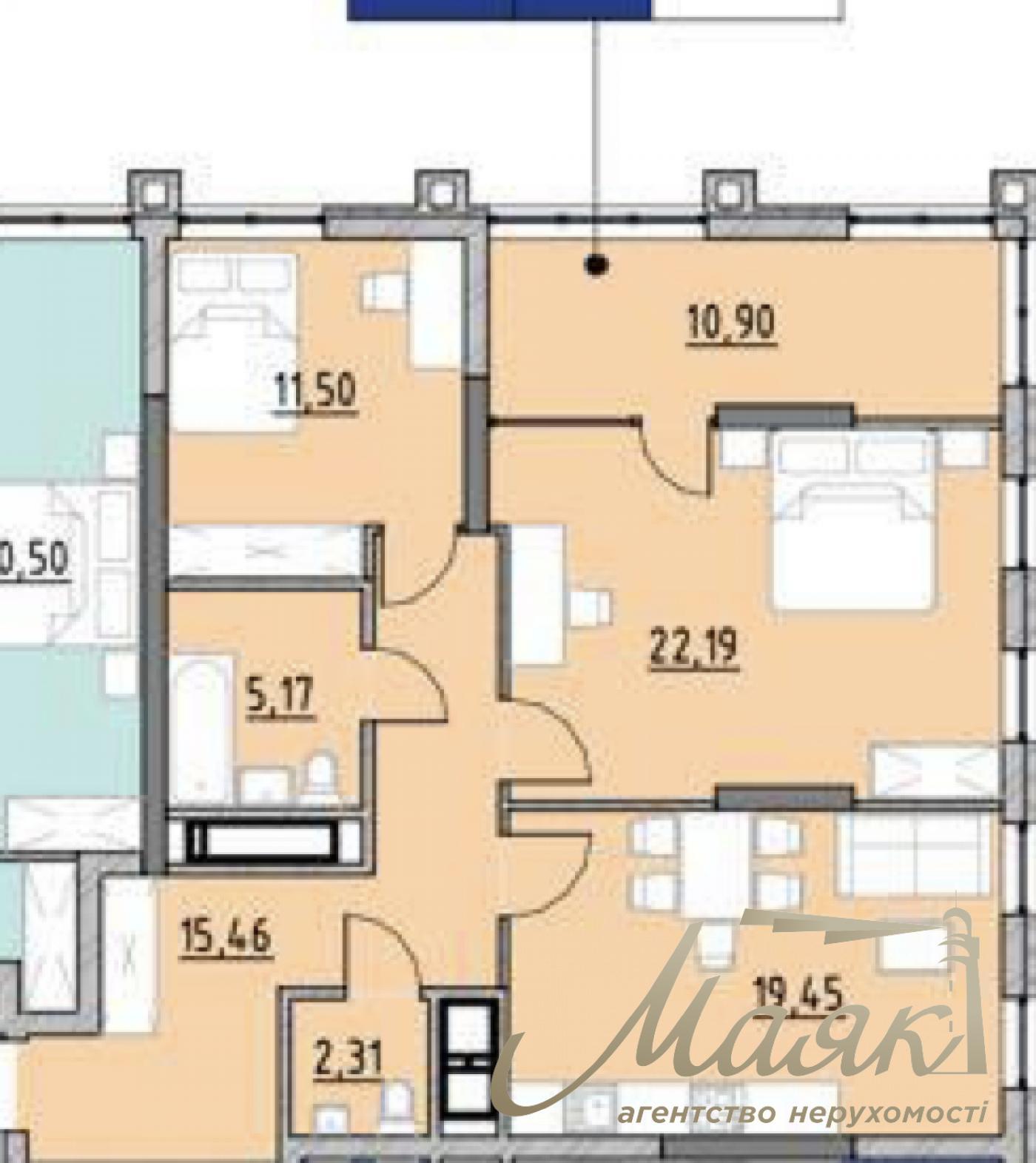 Продажа стильной 2к квартиры 72 м² в ЖК Nordica на Печерске