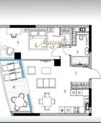 Продажа видовой 1-ой комнатной квартиры, 63 м3 в ЖК Taryan Towers Tetris Hall 3800м2