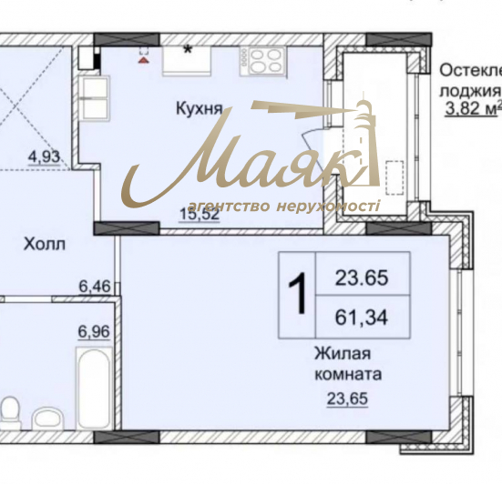 Продажа 1 комнатной квартиры  63м2  ЖК Новопечерские Липки