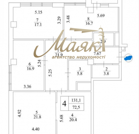 Продажа видовой 4-х комнатной квартиры, 131 м2 в ЖК Бульвар Фонтанов Саперное поле