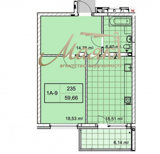 Продажа 1к-квартиры  в  ЖК "52 ЖЕМЧУЖИНА" (De Lux) на улице Киквидзе (М. Бойчука) 17